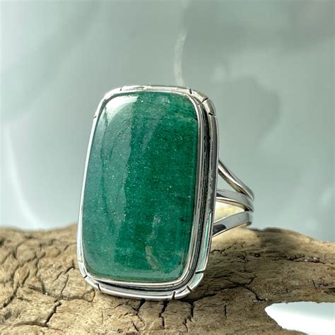green aventurine crystal ring