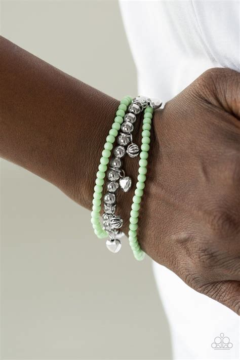 green bead bracelet paparazzi