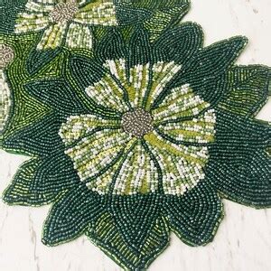 Green Beaded Table Runner