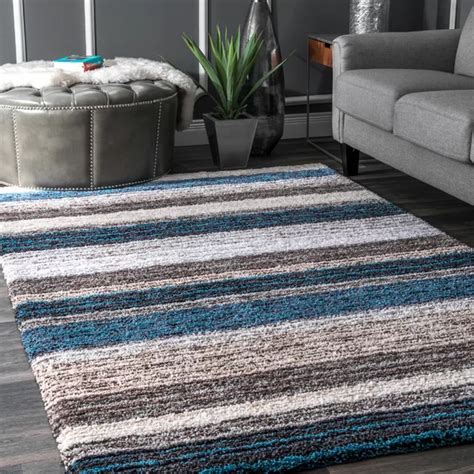 green blue brown stripe rug