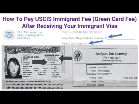green card fee for immigrant visa