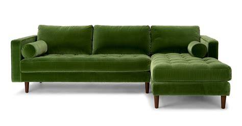 Right Hand Chaise Lounge Velvet Dark Green LATTES Beliani.pt