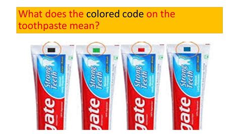 green color code in toothpaste