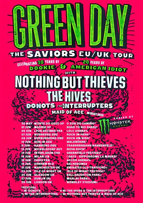 green day tour dates 2024 uk