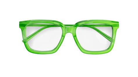 green designer glasses
