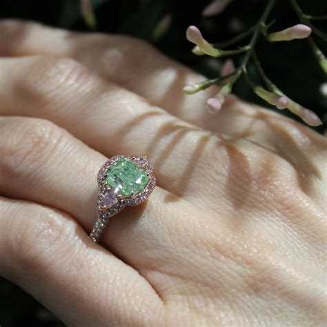 green diamonds ring