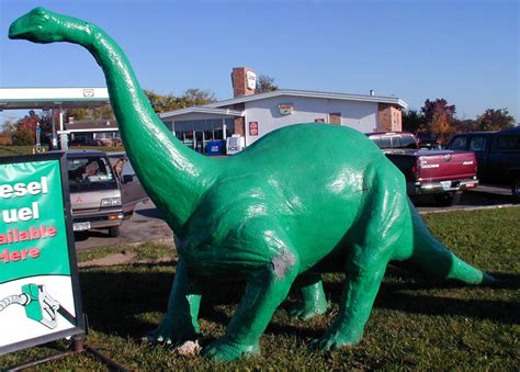 Green Dinosaur Statue