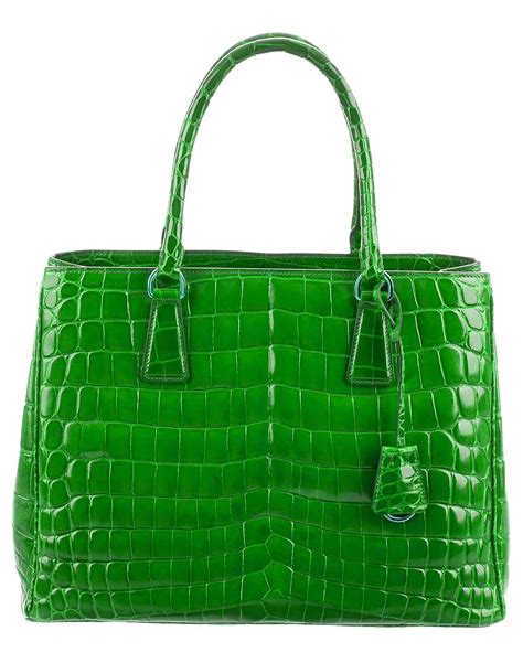 green faux crocodile handbags