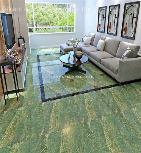 green floor tiles