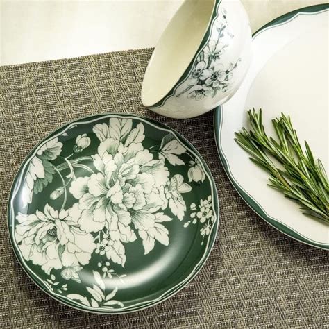 green floral dinnerware