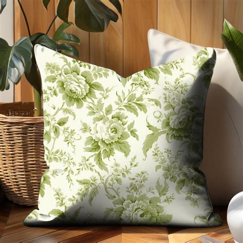 Green Floral Pillows