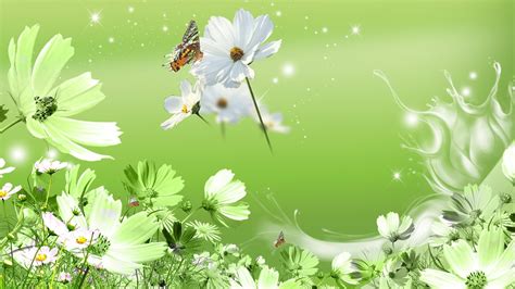 A Refreshing Touch: Enhance Your Visual Experience with A Stunning Green Flower Background