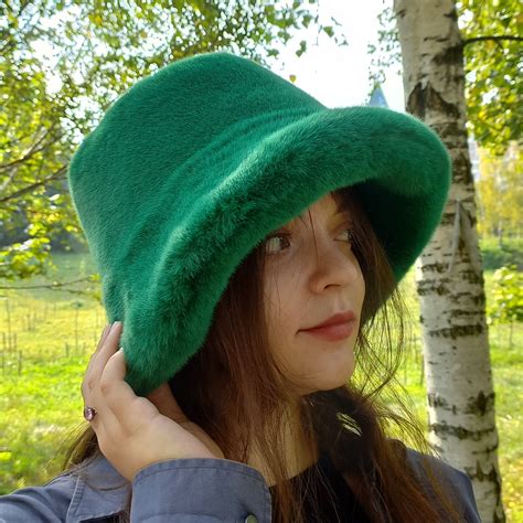 Green Fluffy Hat