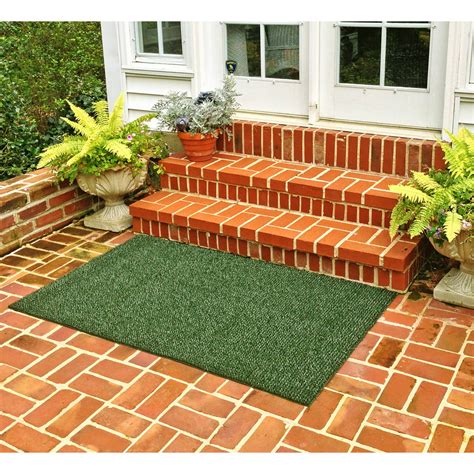 green front door mat