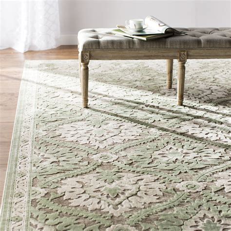 Green Gray Wool Rug