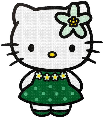 green hello kitty png