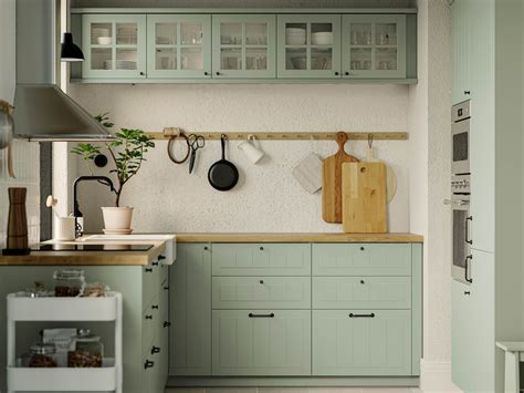 Green Ikea Kitchen Cabinets