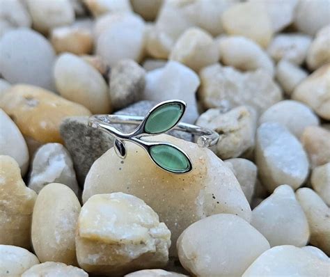 Green Leaf Ring Etsy