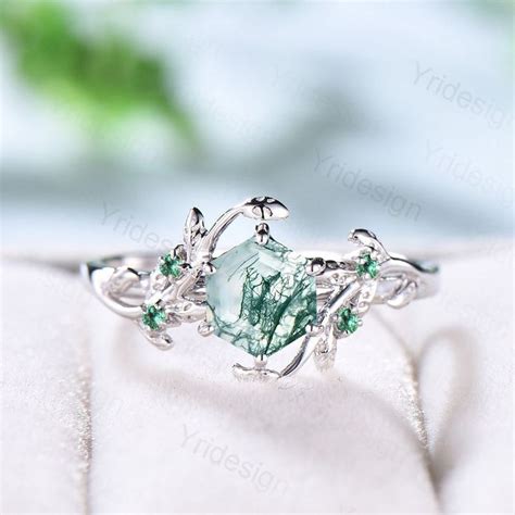 Green Leaf Wedding Ring