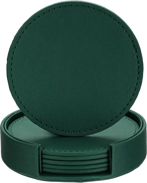 Green Leather Coasters