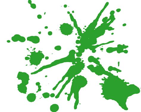 green paint splatter transparent background