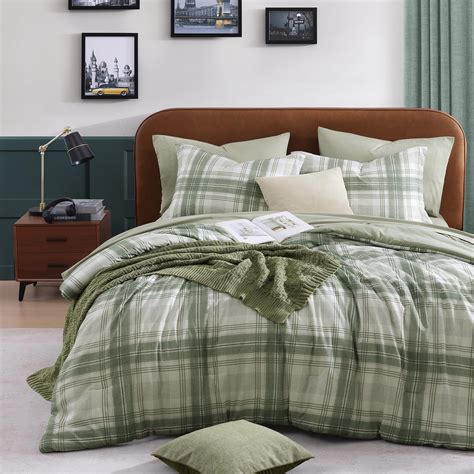 green plaid bedding sets