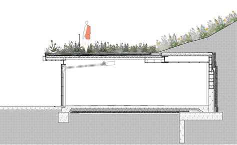 green roof building section