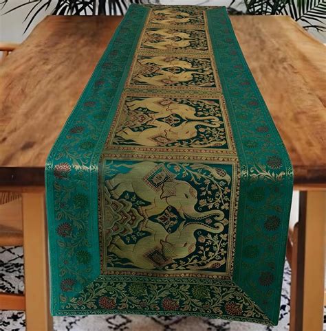 Green Silk Table Runner