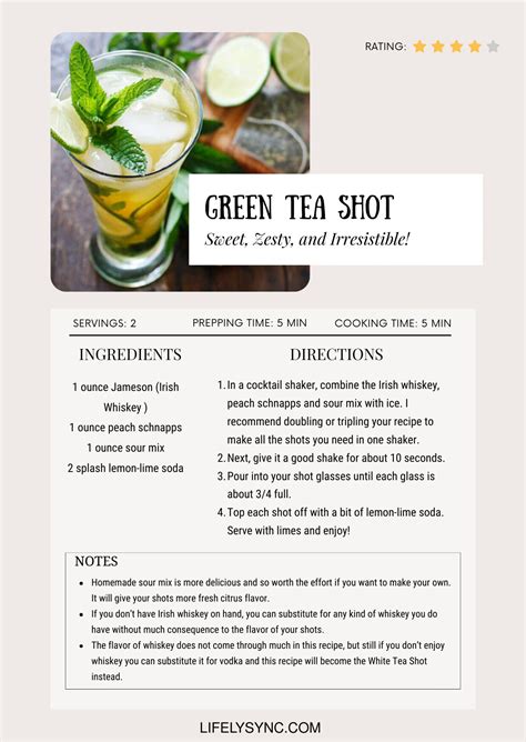 Green Tea Shot Proof