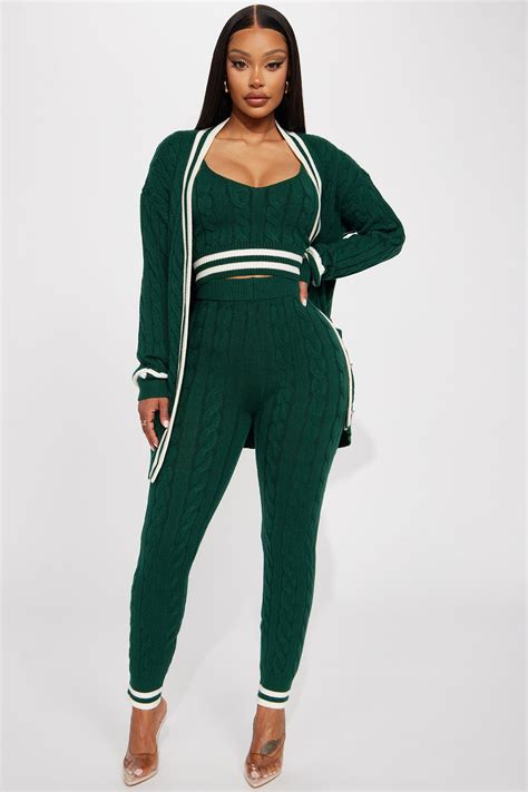 Green Two Piece Set Pants