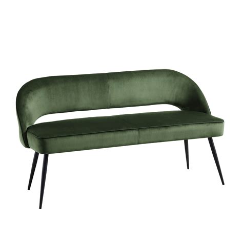 Green Upholstered Dining Bench