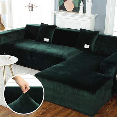 green velvet couch cover