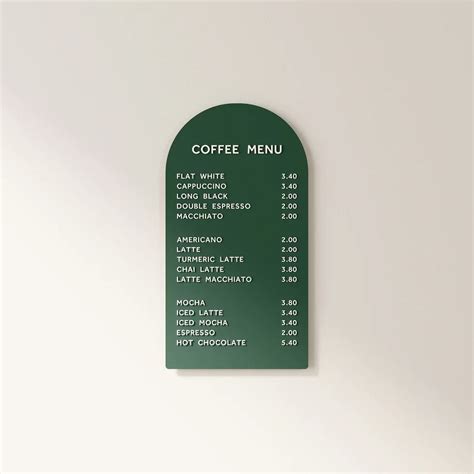 Green Wall Menu