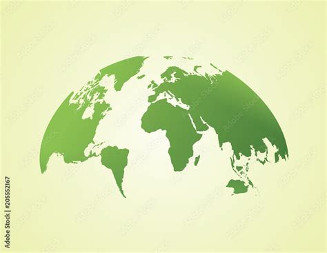 Green World Map Globe