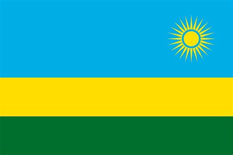 green yellow and blue flag of rwanda