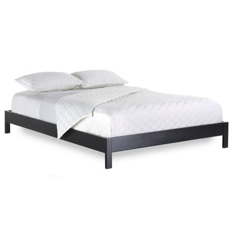 greenhome123 modern asian style black wood platform bed frame