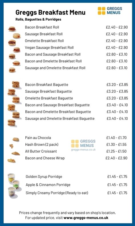 Greggs Menu Gloucester