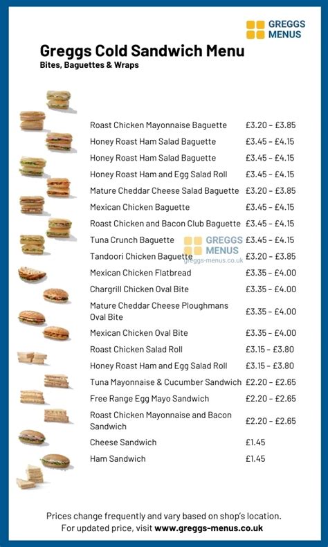 Greggs Menu Pdf