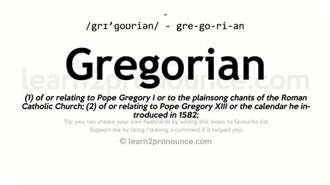 gregorian meaning in english
