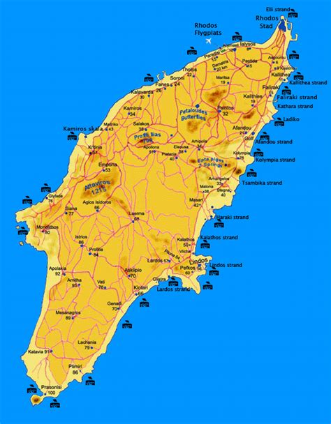 de kaart van Rhodos map of Rhodes in 2019 Rodos, Vakanties en