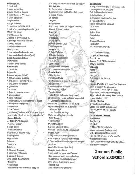 Grenora School Calendar