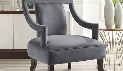 Inspired Home Velvet Accent Chair Swoop Arm Square Back Open