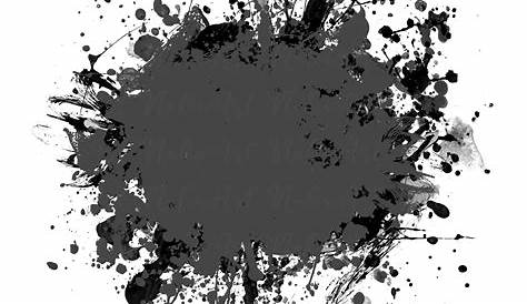 Black and White Ink Splatter on Grey Art Print by CoolFunAwesomeTime