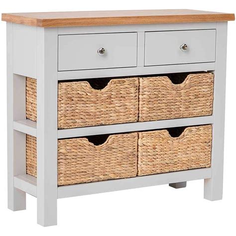 Popular Grey Console Table With Baskets Best References