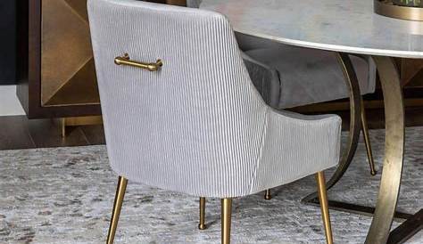 Giselle Gray Velvet Dining Chair w/Gold Leg by TOV Furniture
