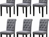 Shop Dining Tufted Armless Upholstered Accent Chair Set of 6 (Grey