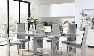 Atlanta 120Cm Dark Grey High Gloss Dining Table With Calgary Chairs