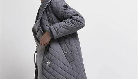 Grey Longline Padded Coat