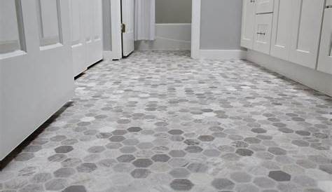 Grey Patterned Bathroom Vinyl Flooring To Decorate Floors With HexagonsLokoloko