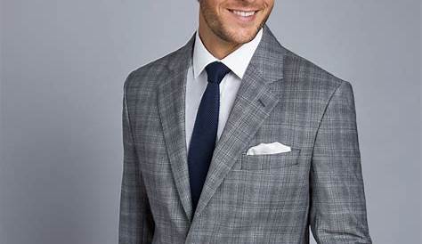 Grey Plaid Suit Jacket With Light Blue Windowpane Sportcoat Fashion Well Dressed Men Mens Attire